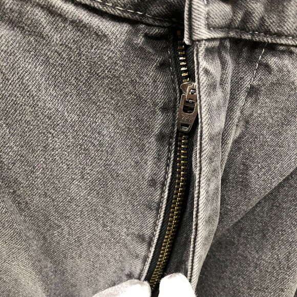 Gu (Uniqlo) Baggy Curved Jeans Mens M Gray Drawstring Pleated Front - Picture 5 of 12